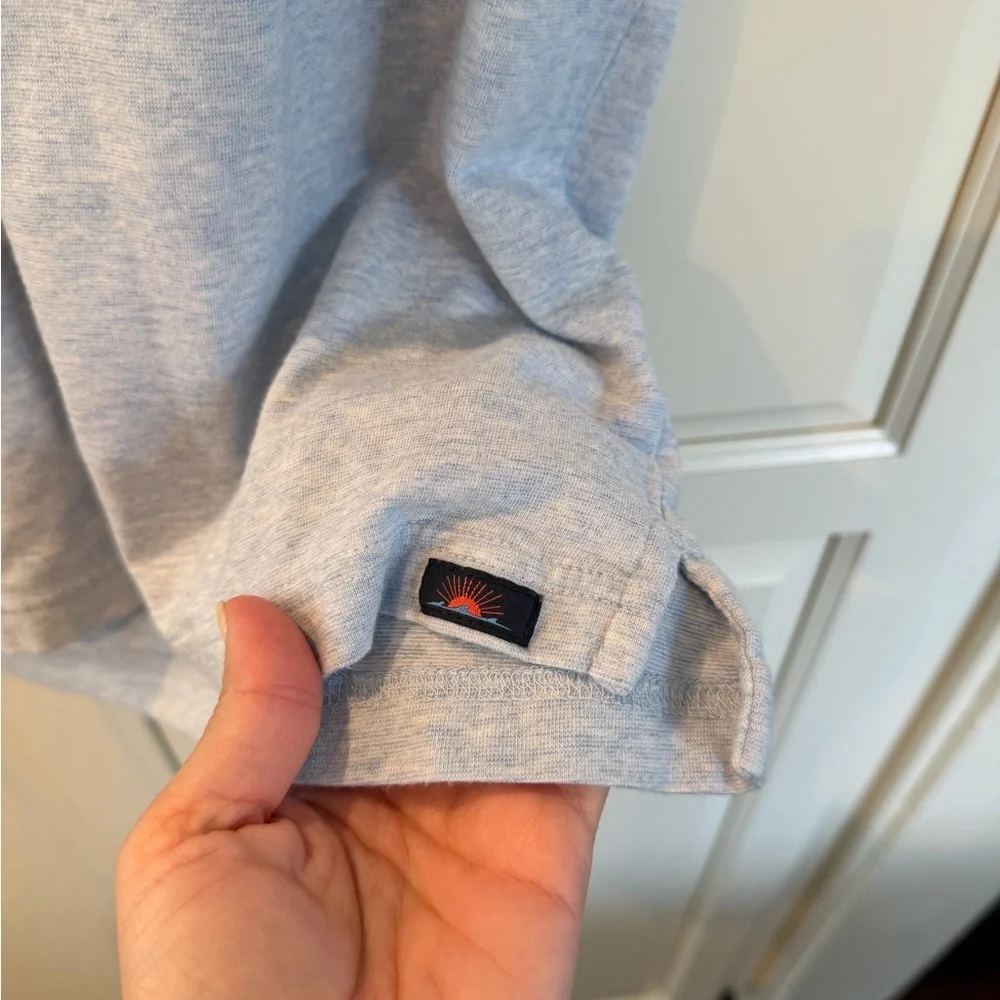 Faherty Heathered Blue Polo Small